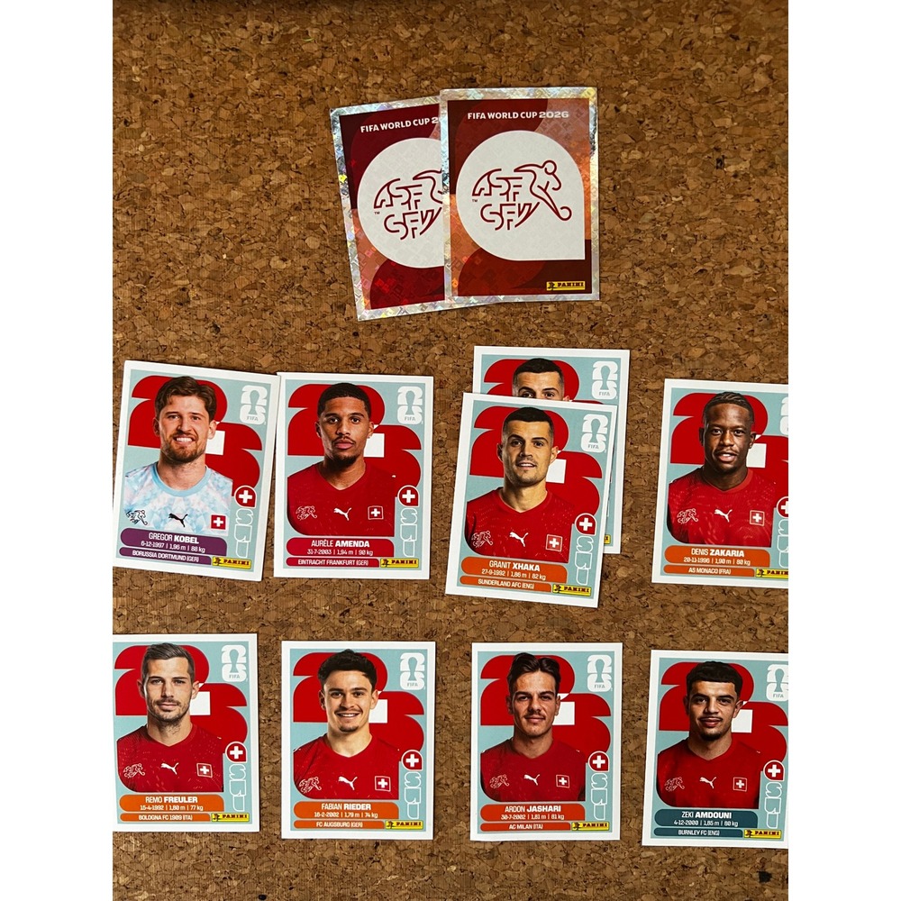 Panini FIFA World Cup 2026 Switzerland Sticker Set Xhaka Kobel Zakaria 10pc Lot